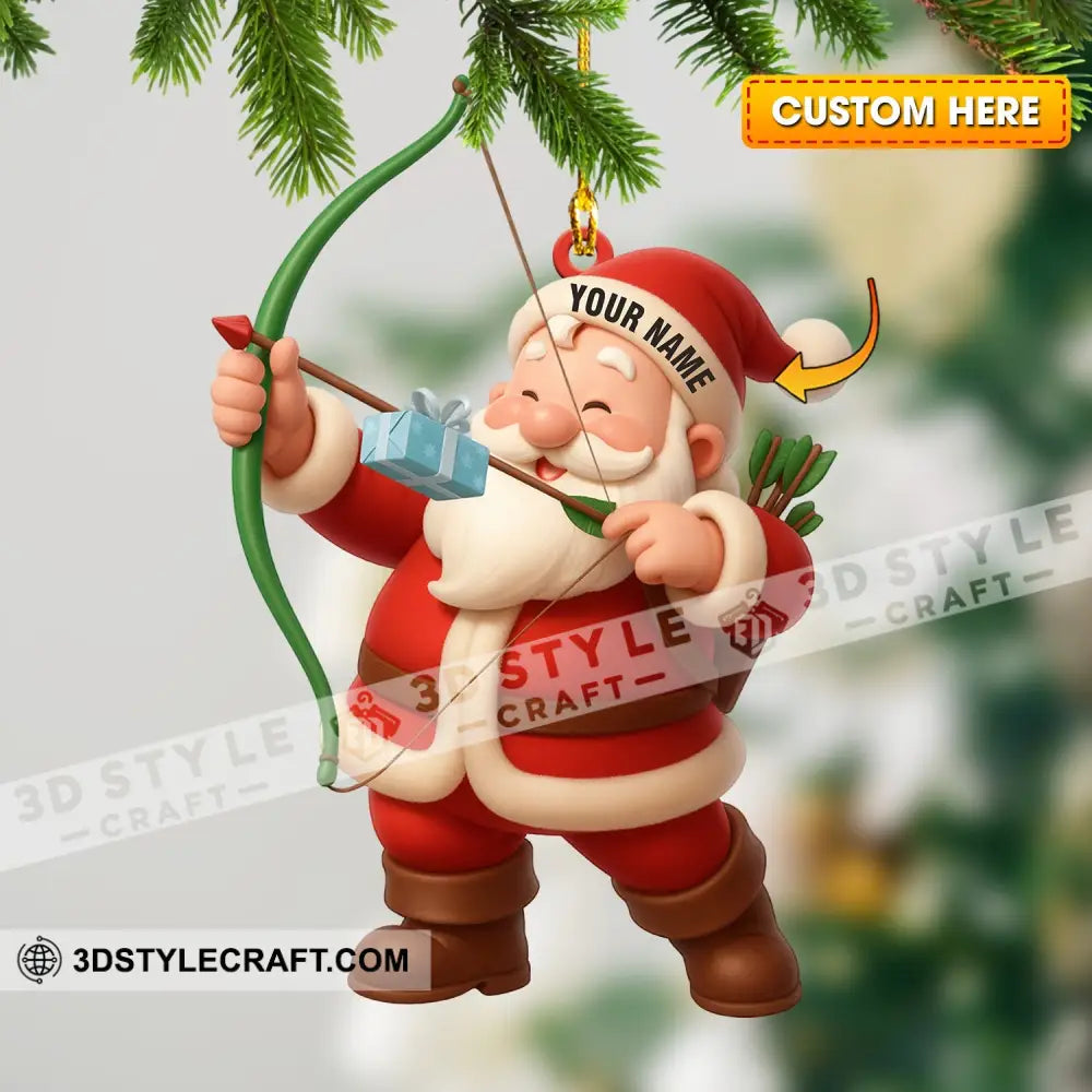 Archery Santa Home Decor Christmas Ornament Personalized Ornament 3.54’’ / 1 Ornament Ornament
