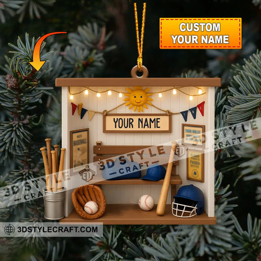 Baseball Home Decor Christmas Ornament Personalized Ornament 3.54’’ / 1 Ornament Ornament