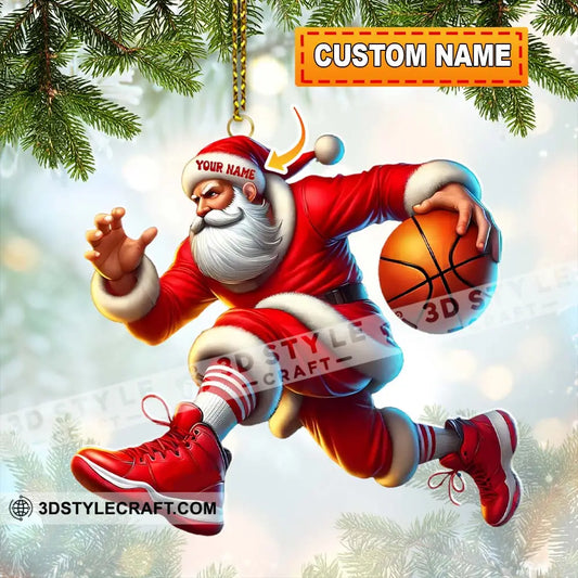 Basketball Santa Christmas Home Decor Christmas Ornament Personalized Ornament 3.54’’ / 1 Ornament Ornament