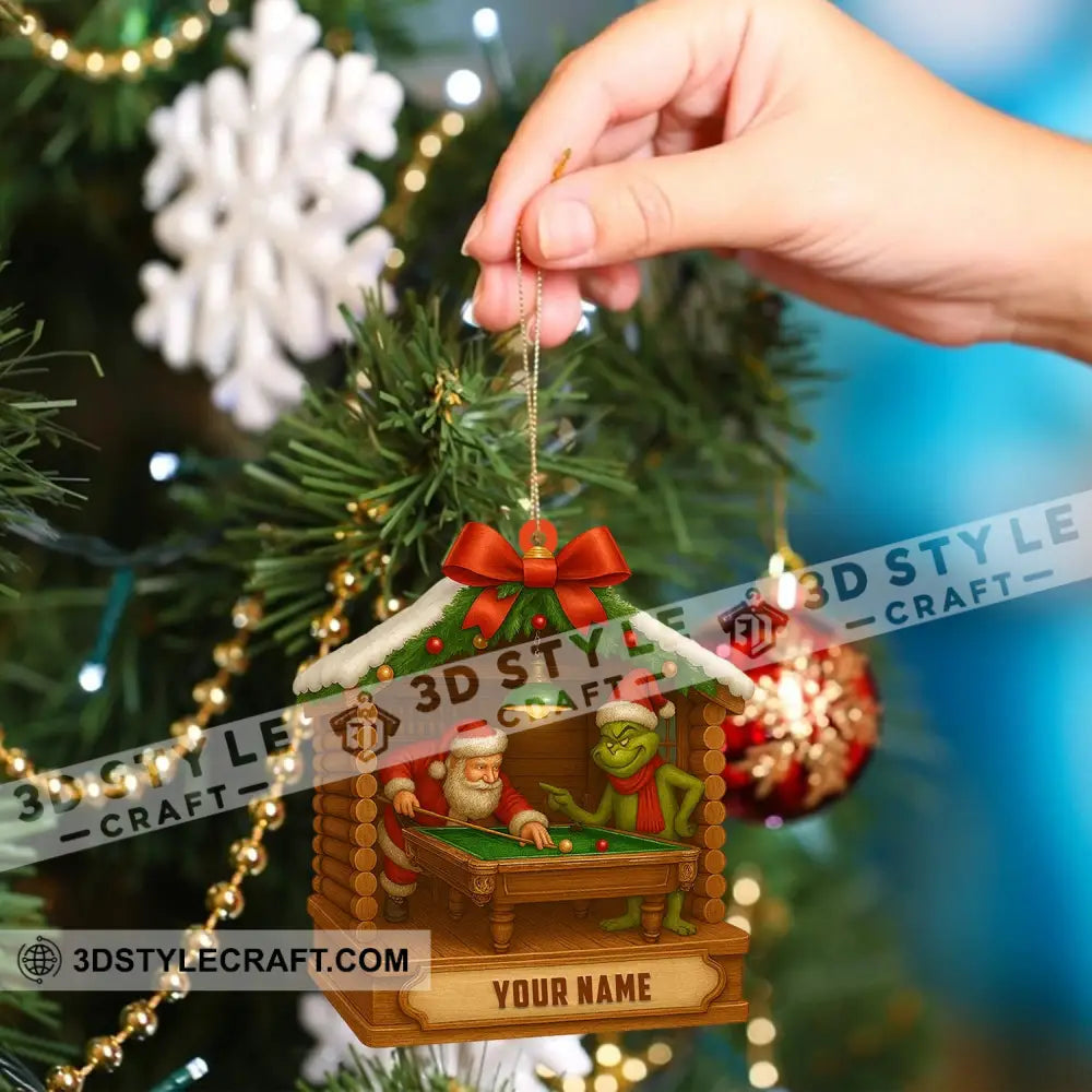 Billiard Santa Home Decor Christmas Ornament Personalized Ornament Ornament
