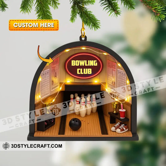 Bowling Club Home Decor Christmas Ornament Personalized Ornament 3.54’’ / 1 Ornament Ornament