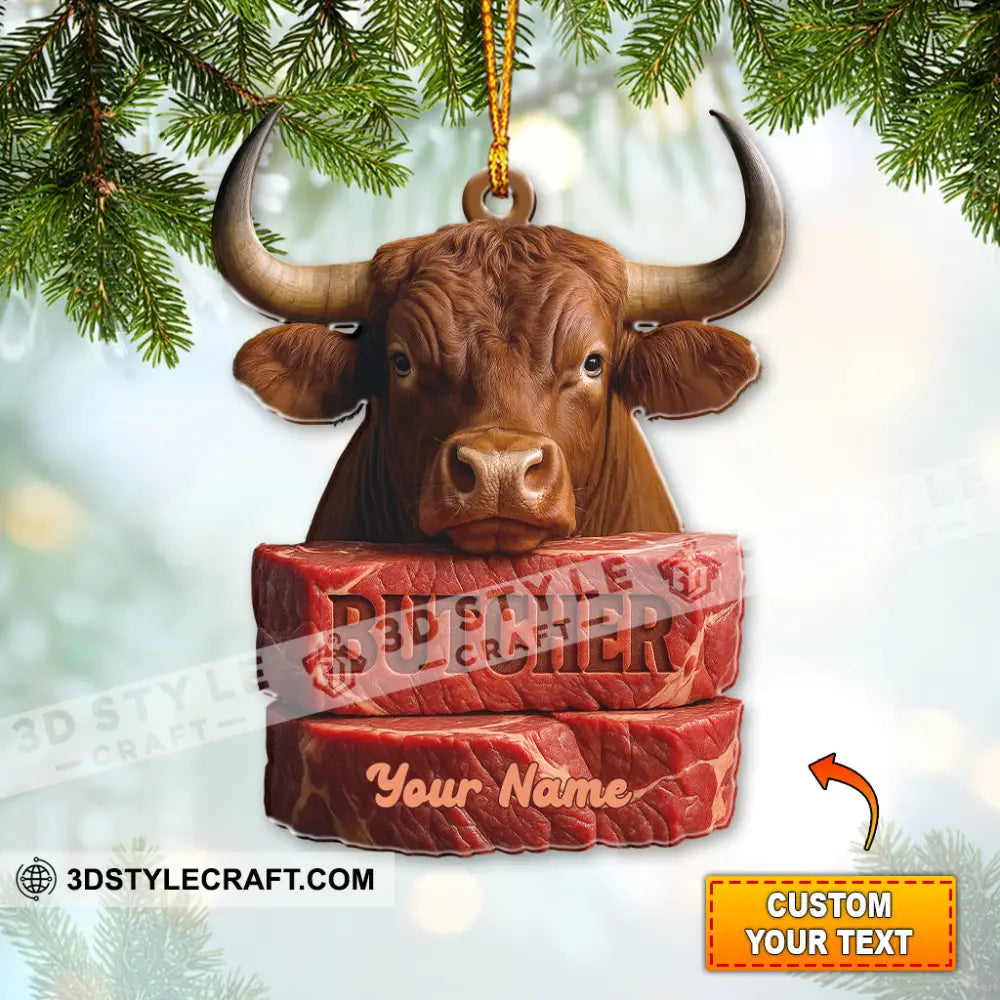 Butcher Home Decor Christmas Ornament Personalized Ornament 3.54’’ / 1 Ornament Ornament