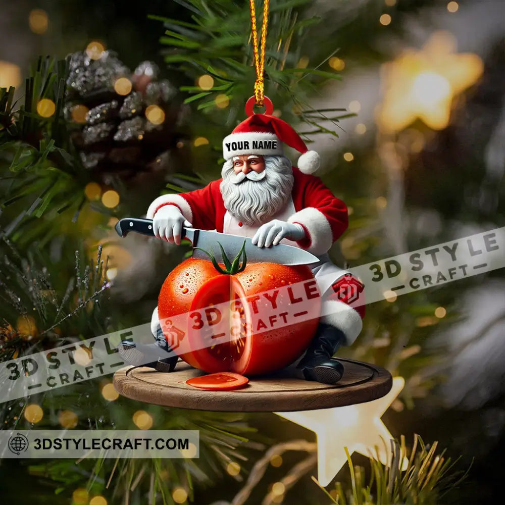 Chef Santa Home Decor Christmas Ornament Personalized