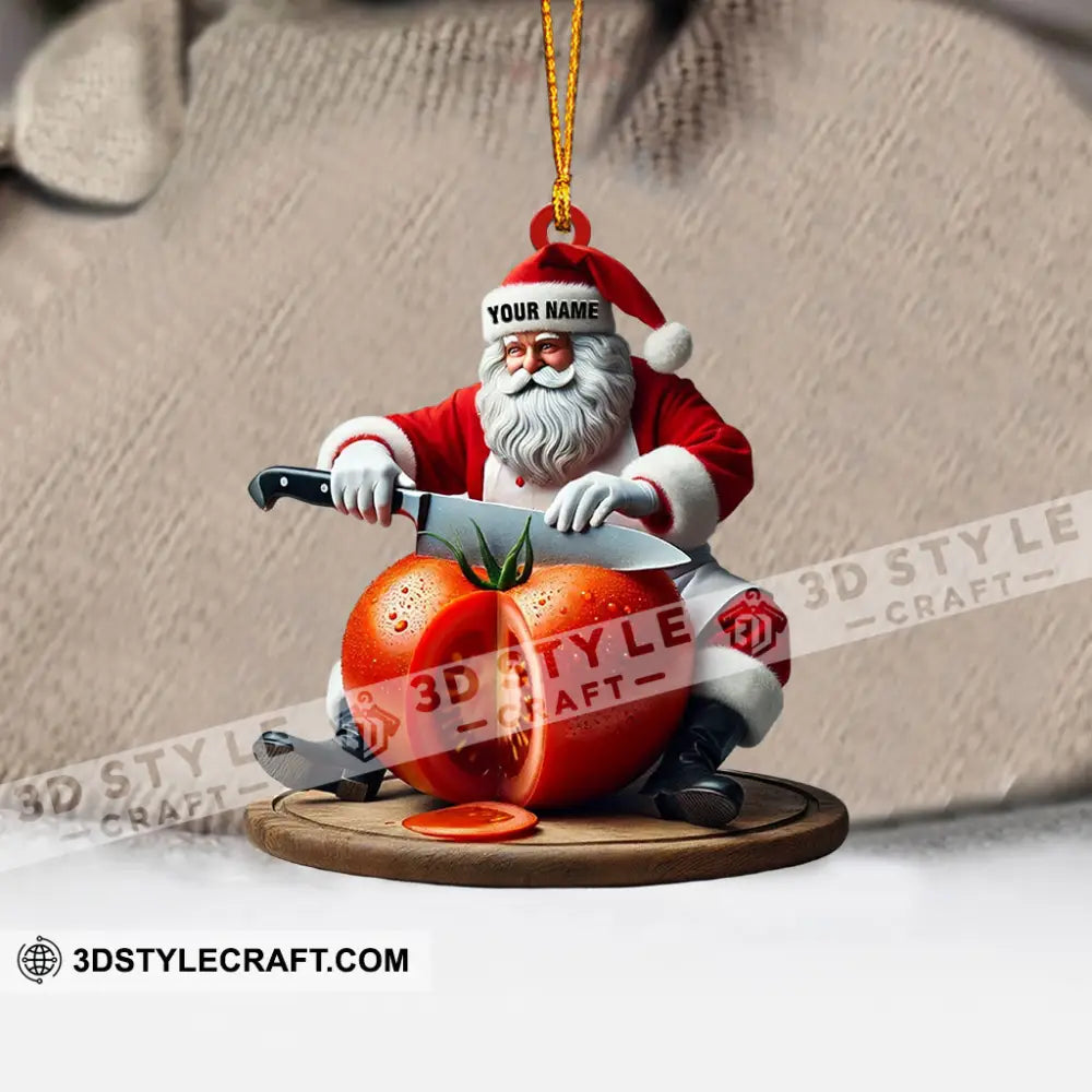Chef Santa Home Decor Christmas Ornament Personalized