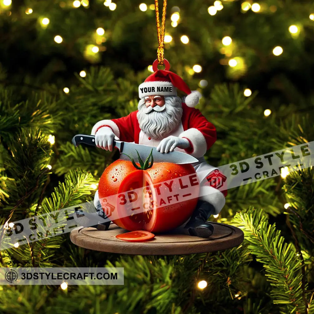 Chef Santa Home Decor Christmas Ornament Personalized