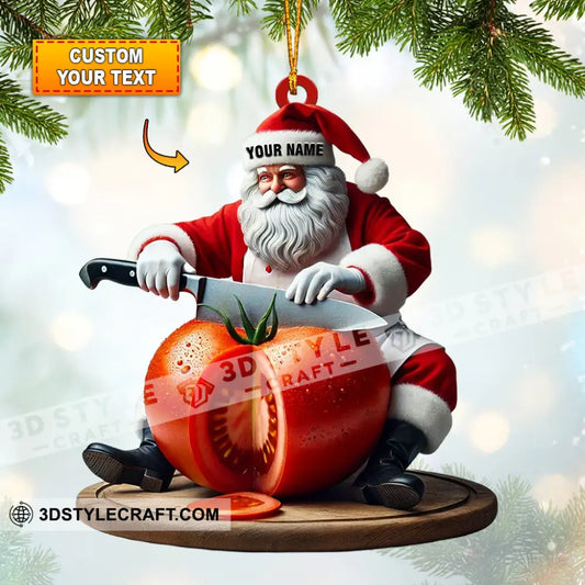 Chef Santa Home Decor Christmas Ornament Personalized 3.54’’ / 1
