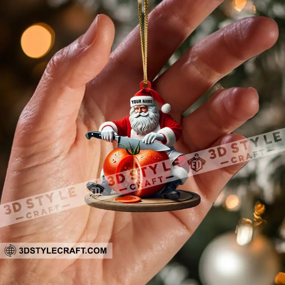 Chef Santa Home Decor Christmas Ornament Personalized