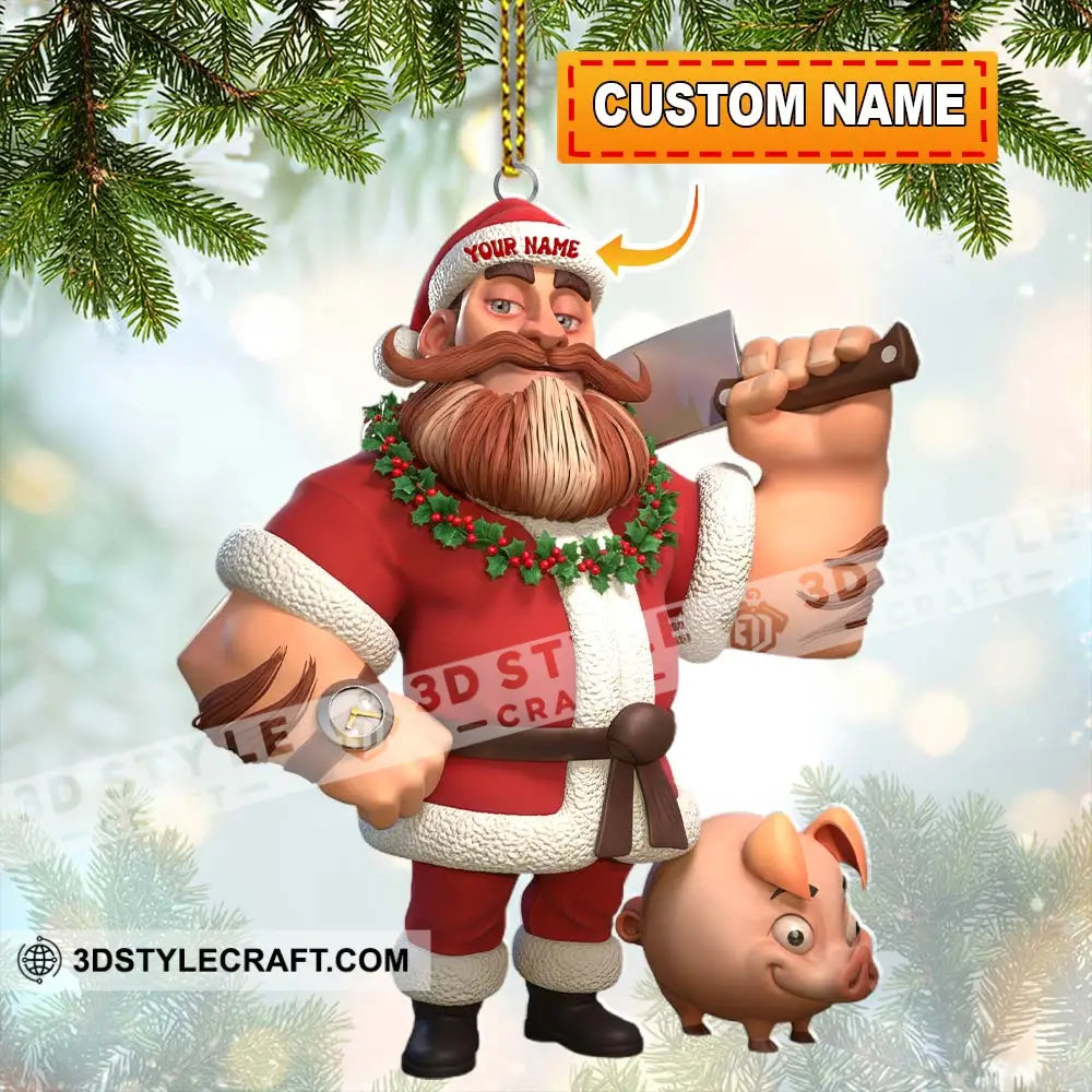 Christmas Butcher Home Decor Christmas Ornament Personalized Ornament 3.54’’ / 1 Ornament Ornament