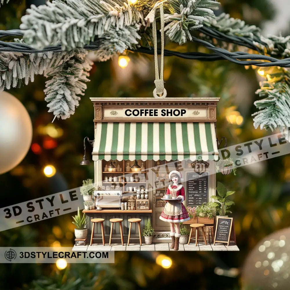 Christmas Coffee Shop Home Decor Ornament Personalized