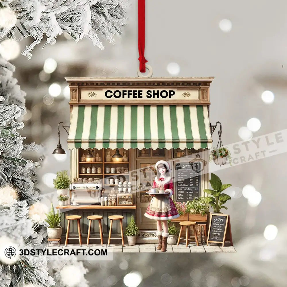 Christmas Coffee Shop Home Decor Ornament Personalized