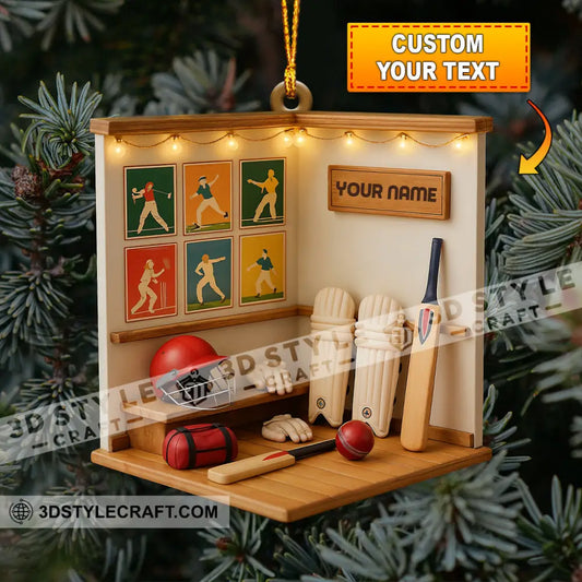 Christmas Cricket Players Home Decor Christmas Ornament Personalized Ornament 3.54’’ / 1 Ornament Ornament
