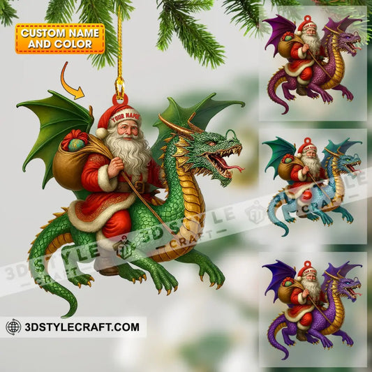 Christmas Dragon & Santa Home Decor Christmas Ornament Personalized Ornament 3.54’’ / 1 Ornament Ornament