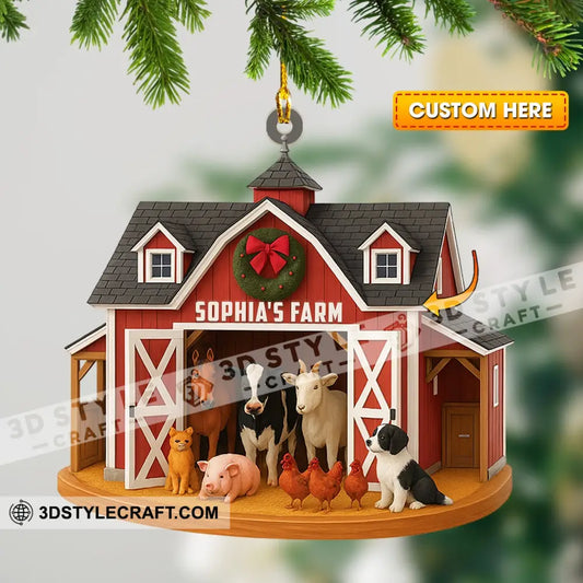 Christmas Farm Home Decor Christmas Ornament Personalized Ornament 3.54’’ / 1 Ornament Ornament