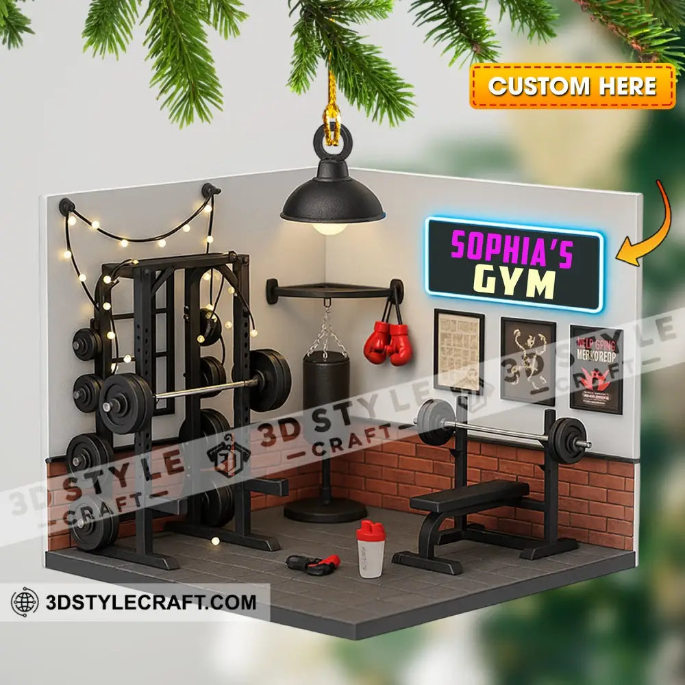 Christmas Gym House Home Decor Christmas Ornament Personalized Ornament 3.54’’ / 1 Ornament Ornament