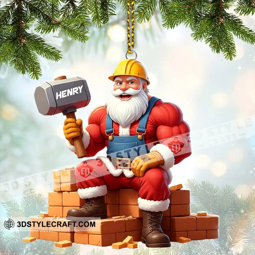 Christmas Santa Bricklayer Home Decor Christmas Ornament Personalized Ornament Ornament