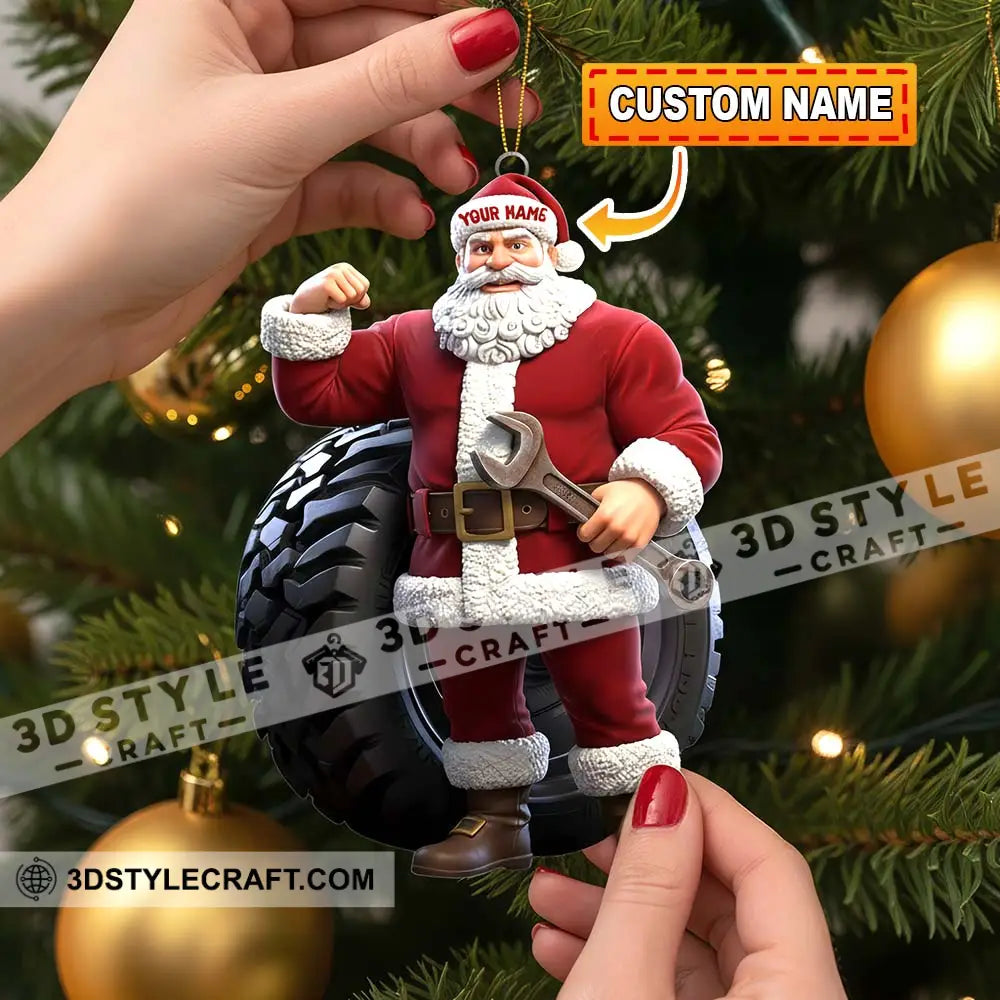 Christmas Santa Mechanic Home Decor Christmas Ornament Personalized Ornament Ornament