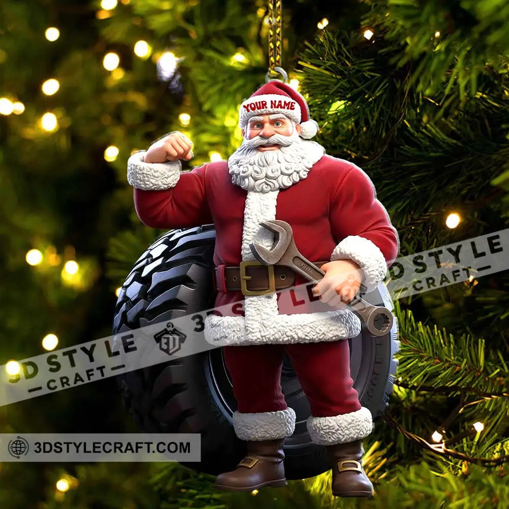 Christmas Santa Mechanic Home Decor Christmas Ornament Personalized Ornament Ornament