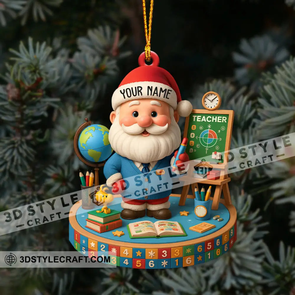 Christmas Teacher Santa Home Decor Christmas Ornament Personalized Ornament Ornament