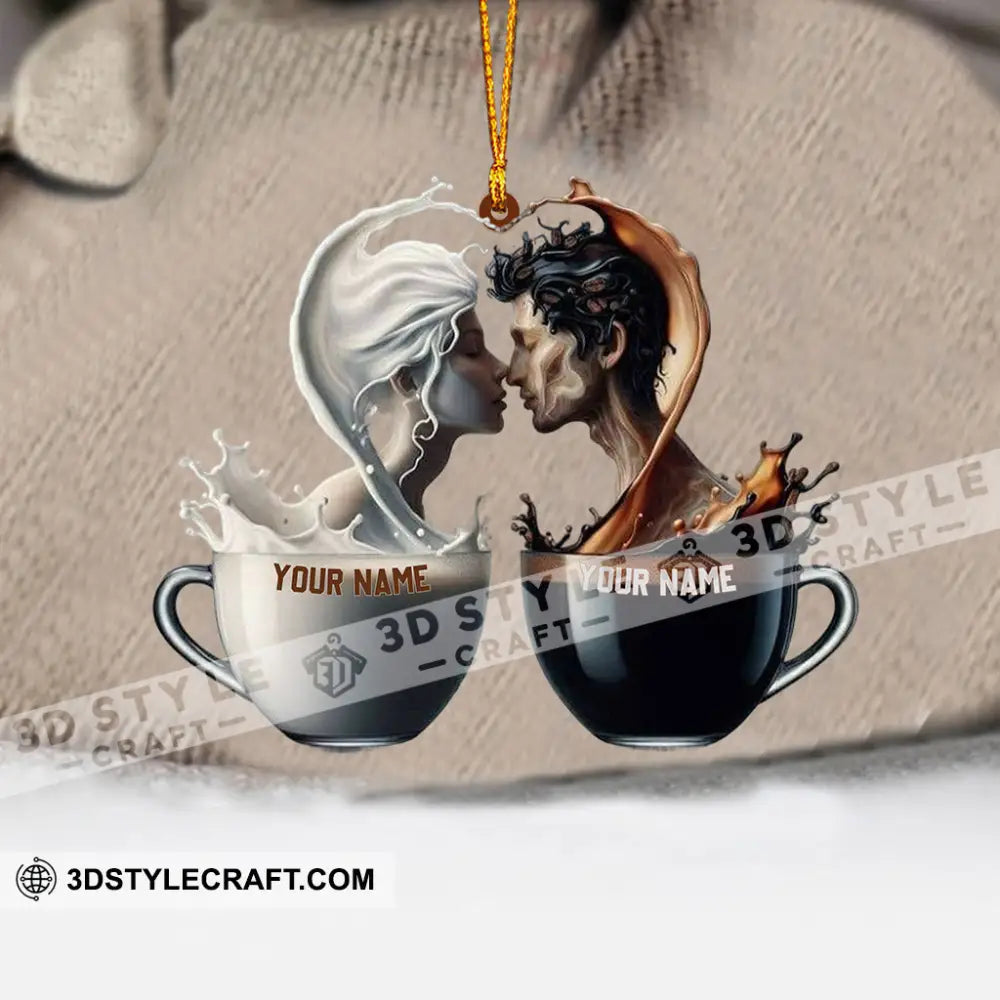 Couple Coffee Christmas Home Decor Ornament Personalized