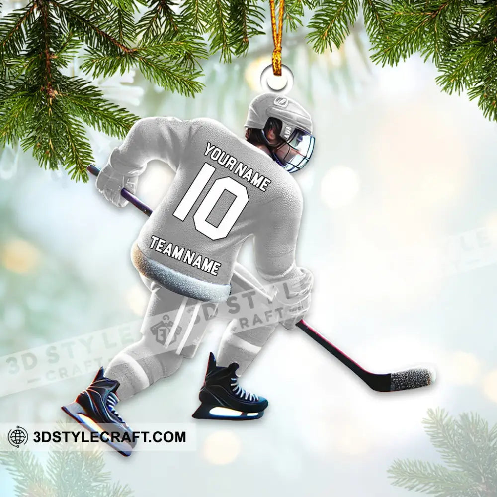 Custom Name And Number Ice Hockey Ornament Christmas Gift Decoration