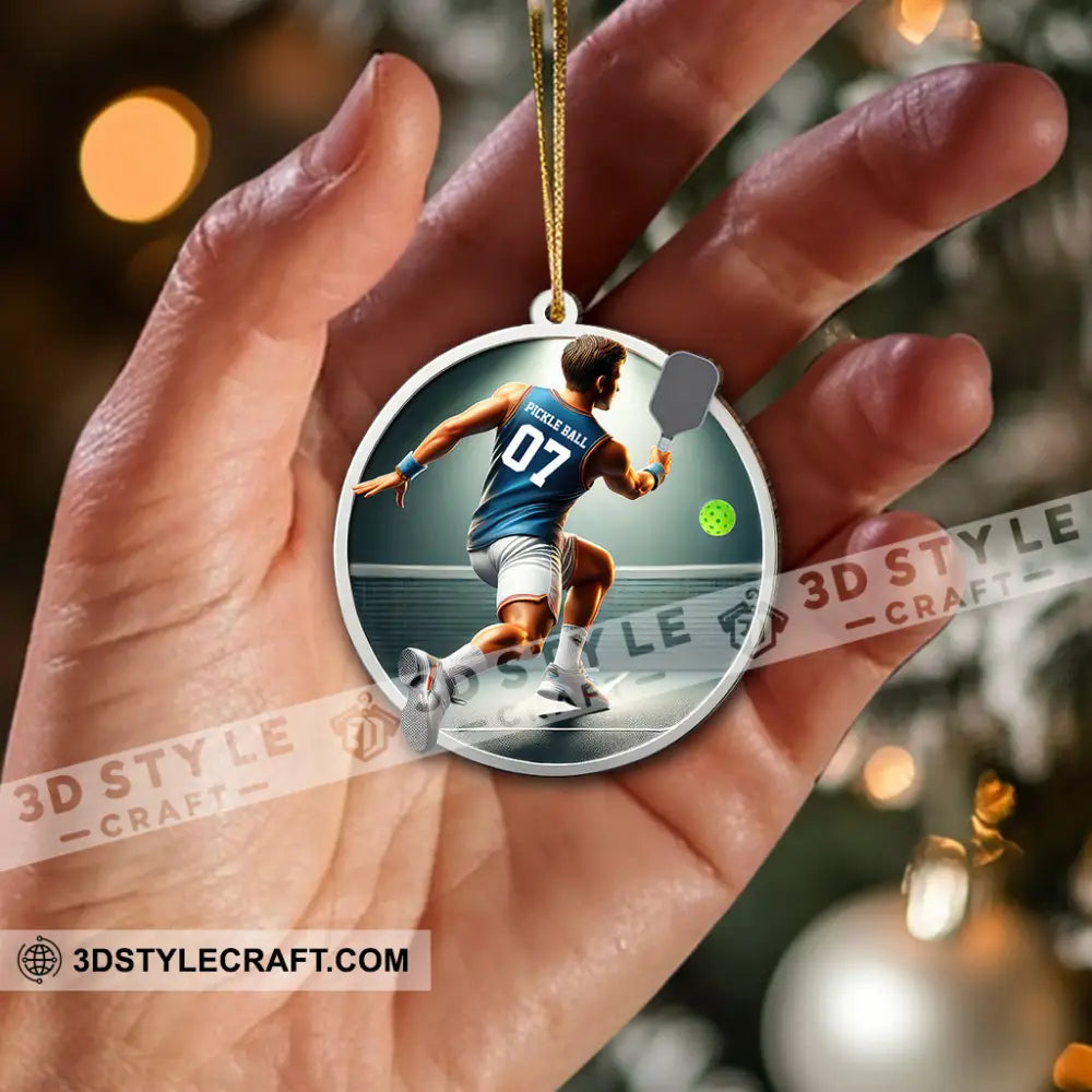 Custom Name And Number Pickleball Ornament Christmas Gift For Lover