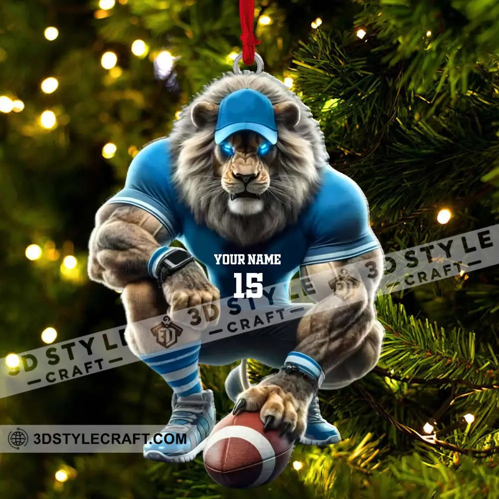 Custom Name And Number Rugby Football Ornament Lover Christmas Gift