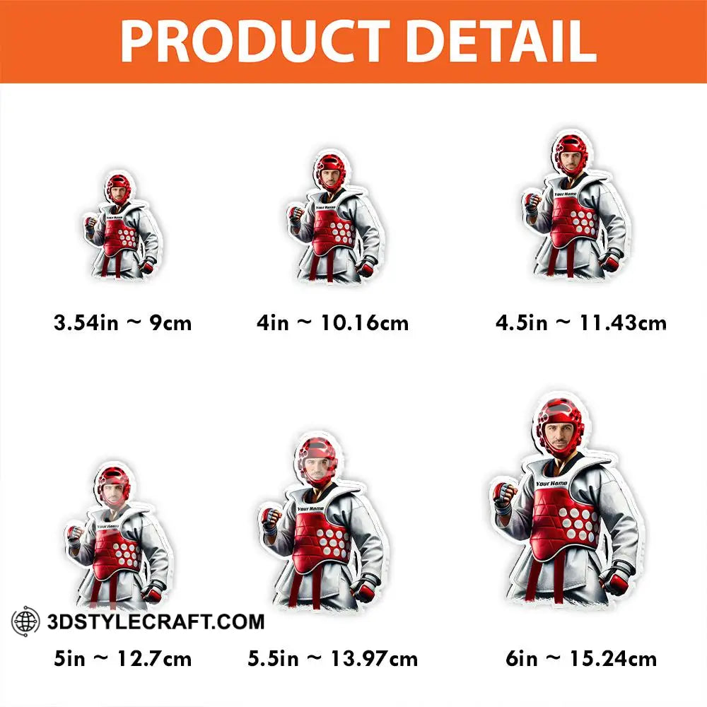 Custom Name And Photo Taekwondo Fridge Magnet Gift For Lover