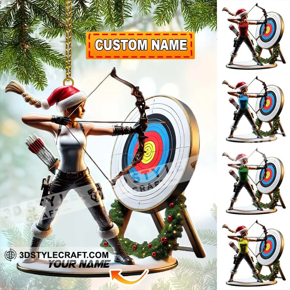 Custom Name Archery Christmas Ornament Gift