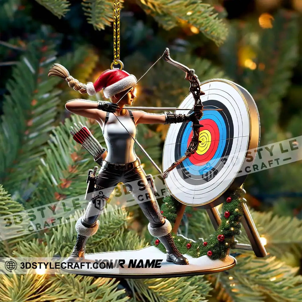 Custom Name Archery Christmas Ornament Gift