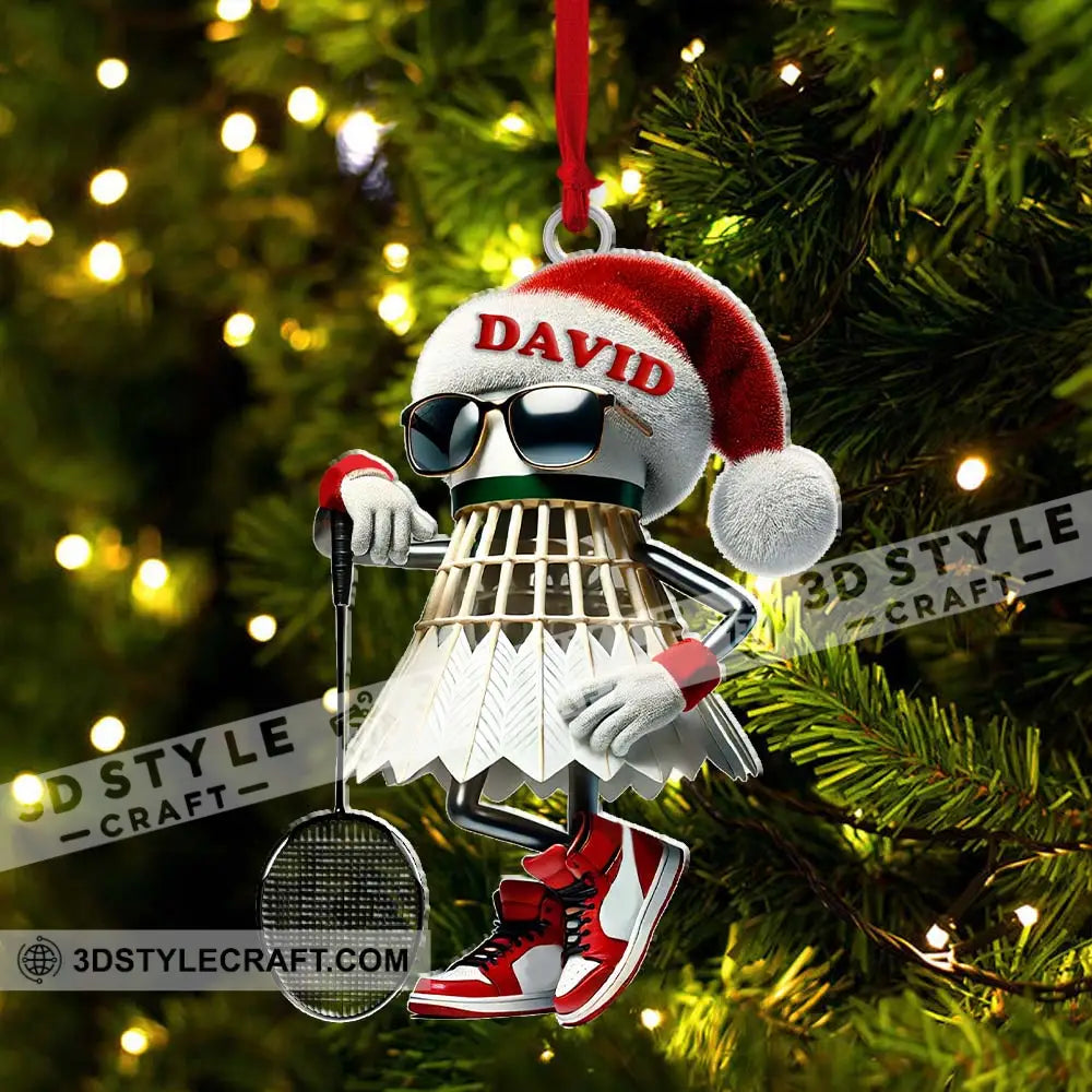 Custom Name Badminton Ornament Christmas Gift Decoration