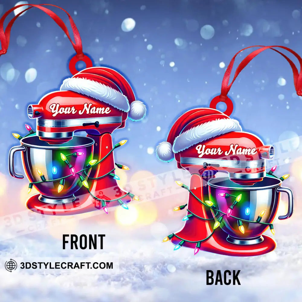 Custom Name Baker Christmas Ornament Santa Gift