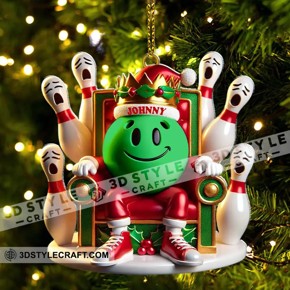 Custom Name Bowling Christmas Ornament Lover Gift