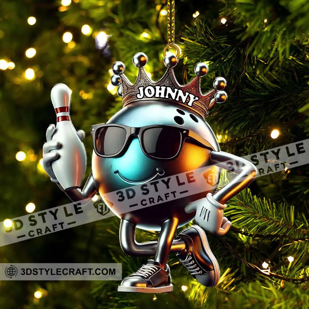 Custom Name Bowling Christmas Ornament Lover Gift