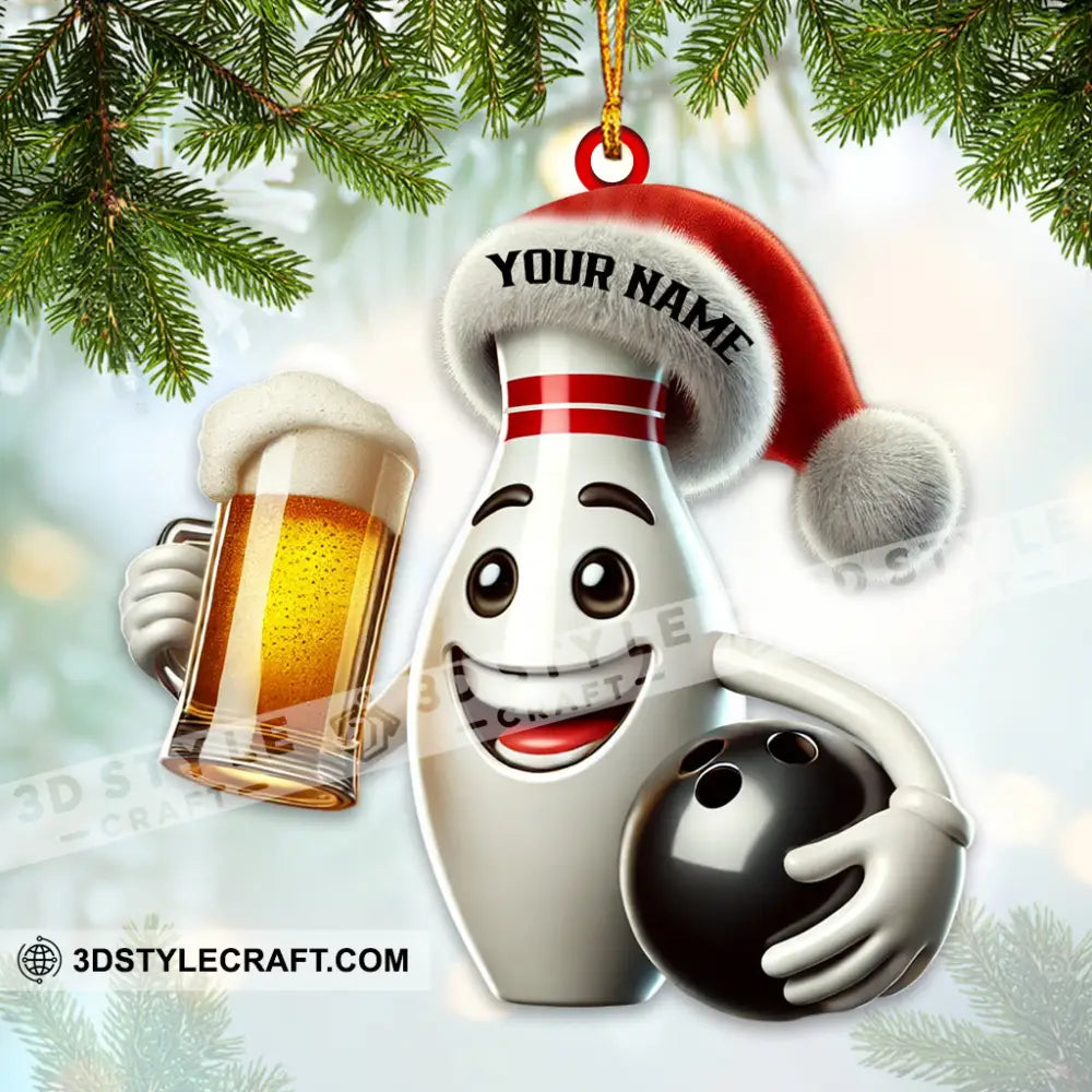 Custom Name Bowling Ornament Christmas Gift Decoration 3.54’’ / 1