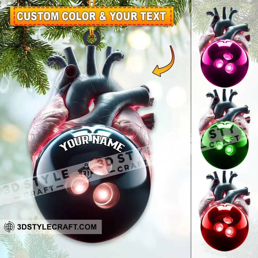 Custom Name Bowling Ornament Christmas Gift For Lover
