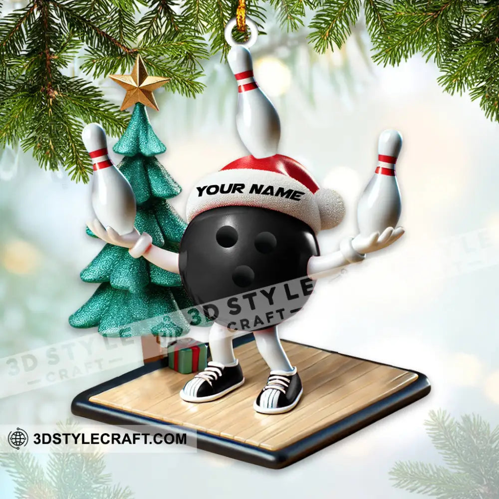 Custom Name Bowling Ornament Lover Christmas Gift