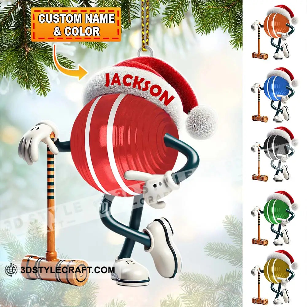 Custom Name Croquet Ornament Christmas Gift