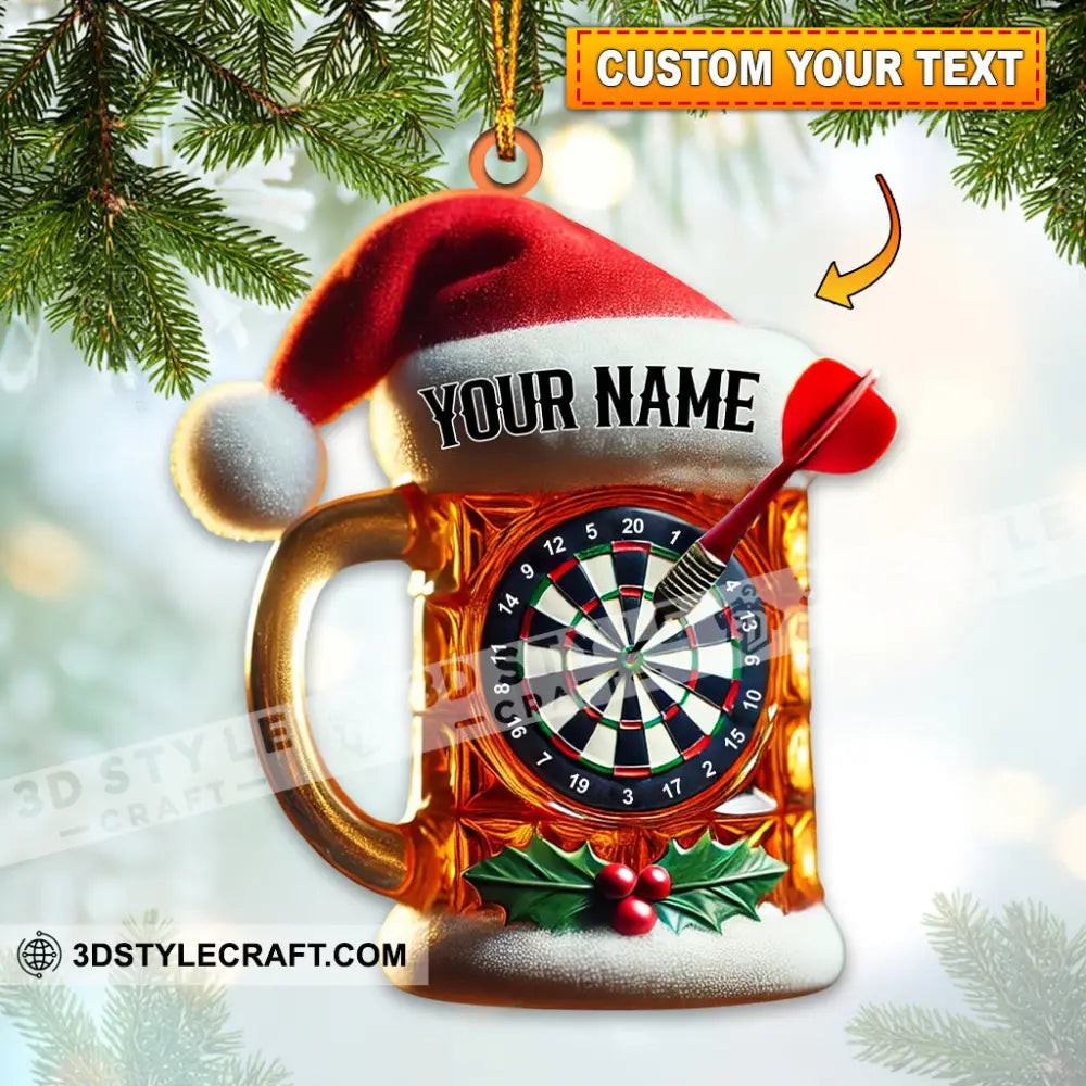 Custom Name Dart Santa Ornament Christmas Gift