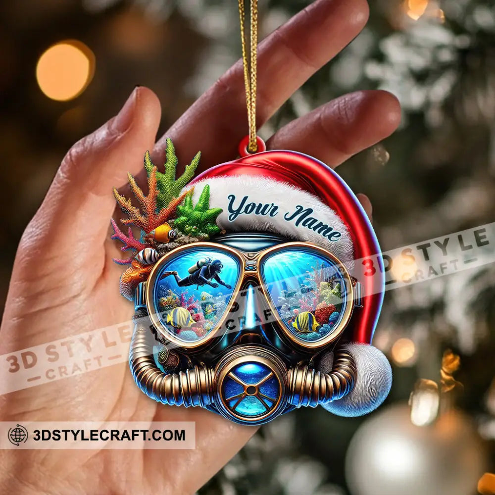 Custom Name Diving Ornament Christmas Gift For Lover