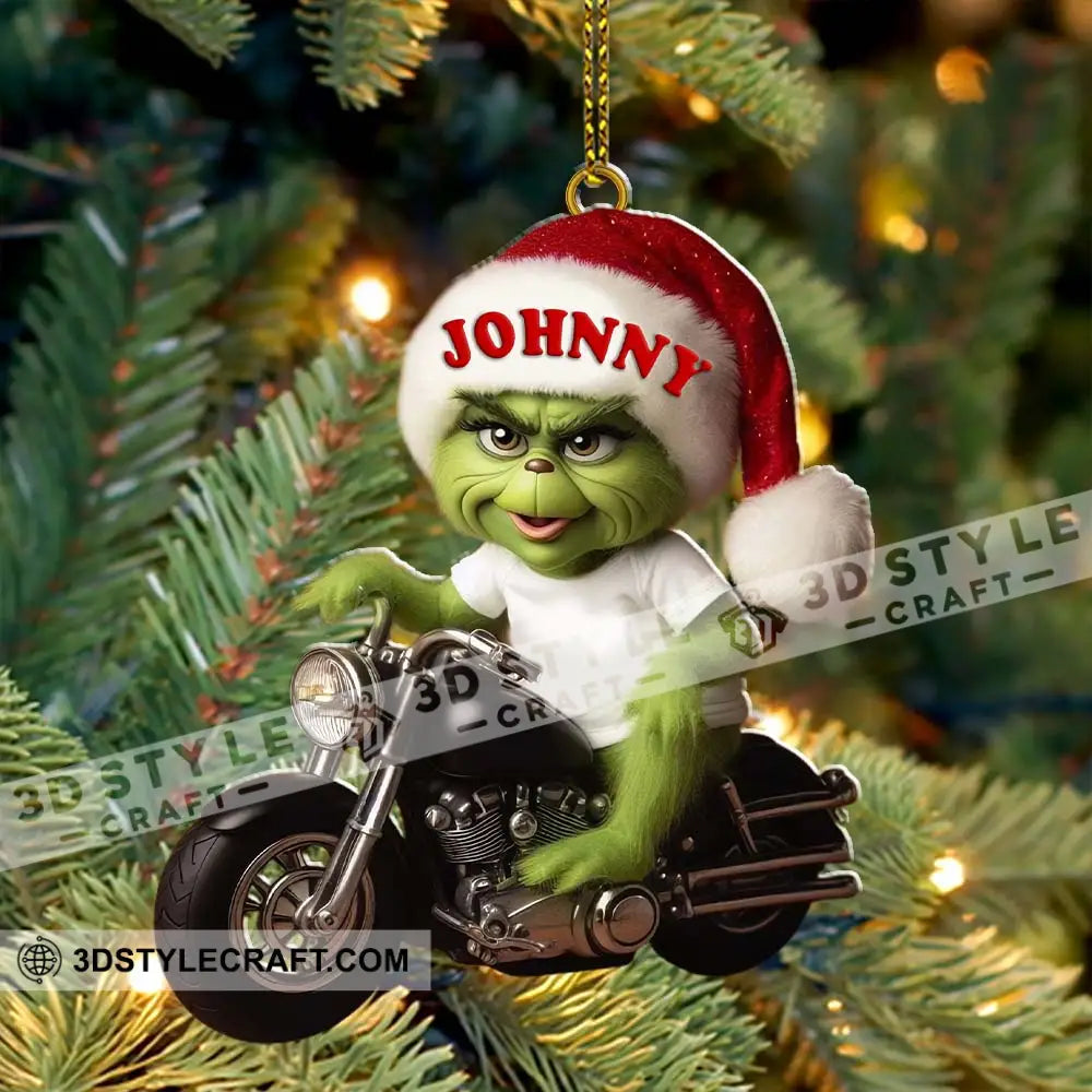 Custom Name Grinch Motocross Ornament Lover Christmas Gift