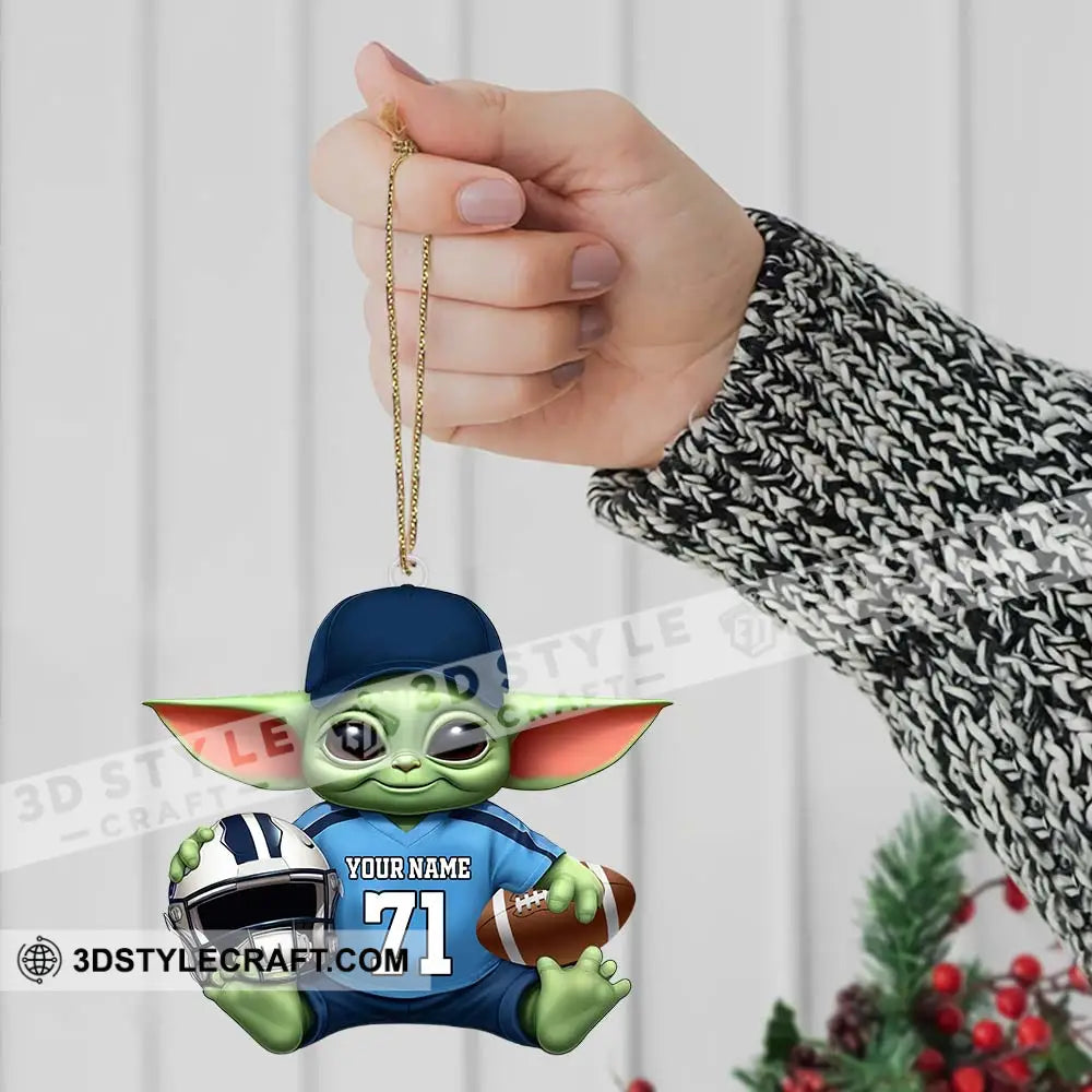 Custom Name Grinch Rugby Football Ornament Lover Christmas Gift