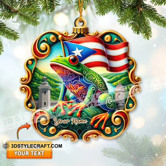 Custom Name Puerto Rico Ornament Christmas Gift For Lover