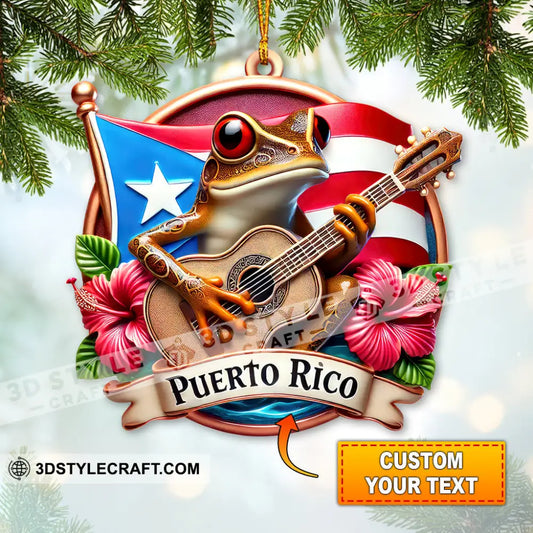 Custom Name Puerto Rico Ornament Christmas Gift For Lover