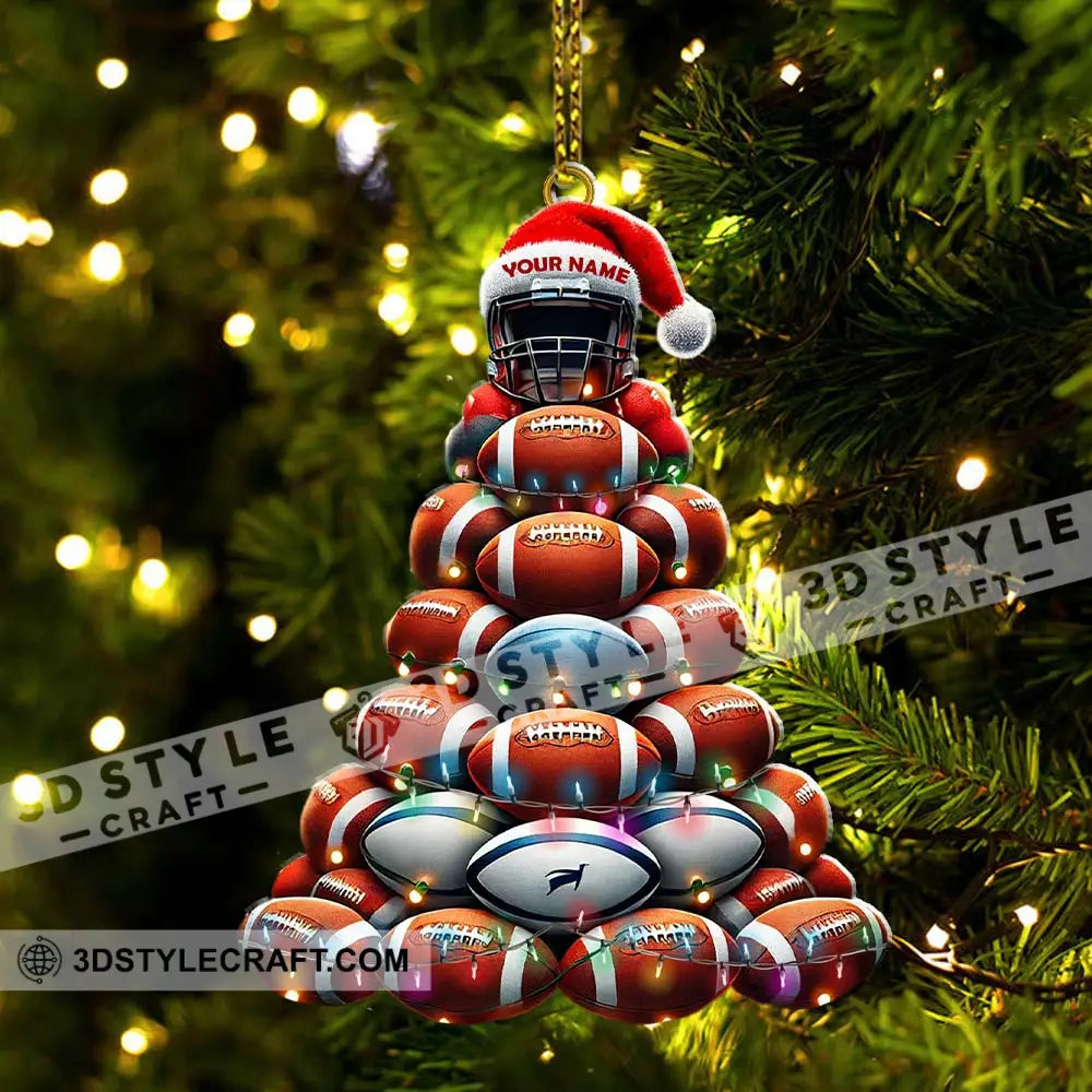 Custom Name Rugby Football Ornament Lover Christmas Gift