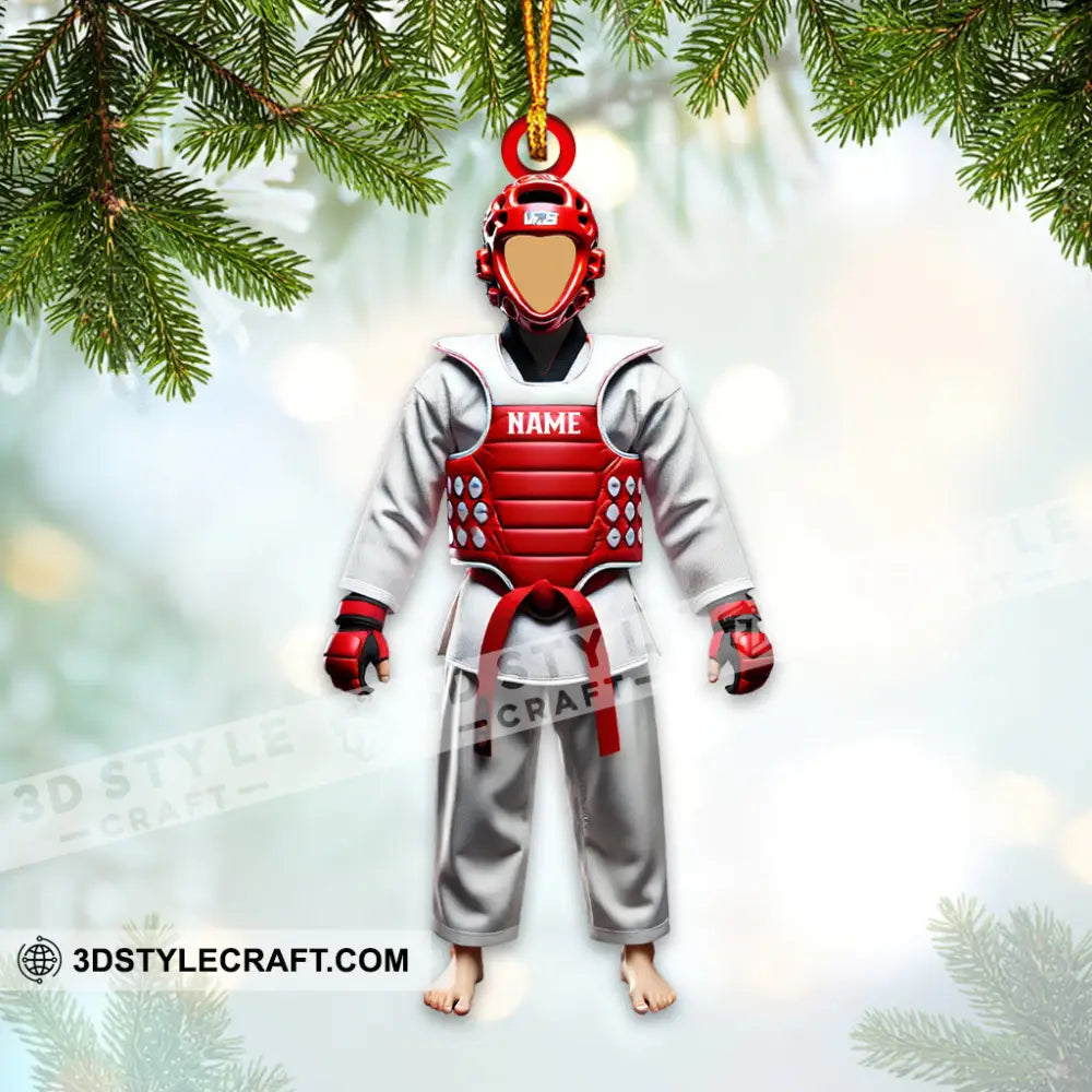 Custom Name Taekwondo Ornament Christmas Gift 3.54’’ / 1