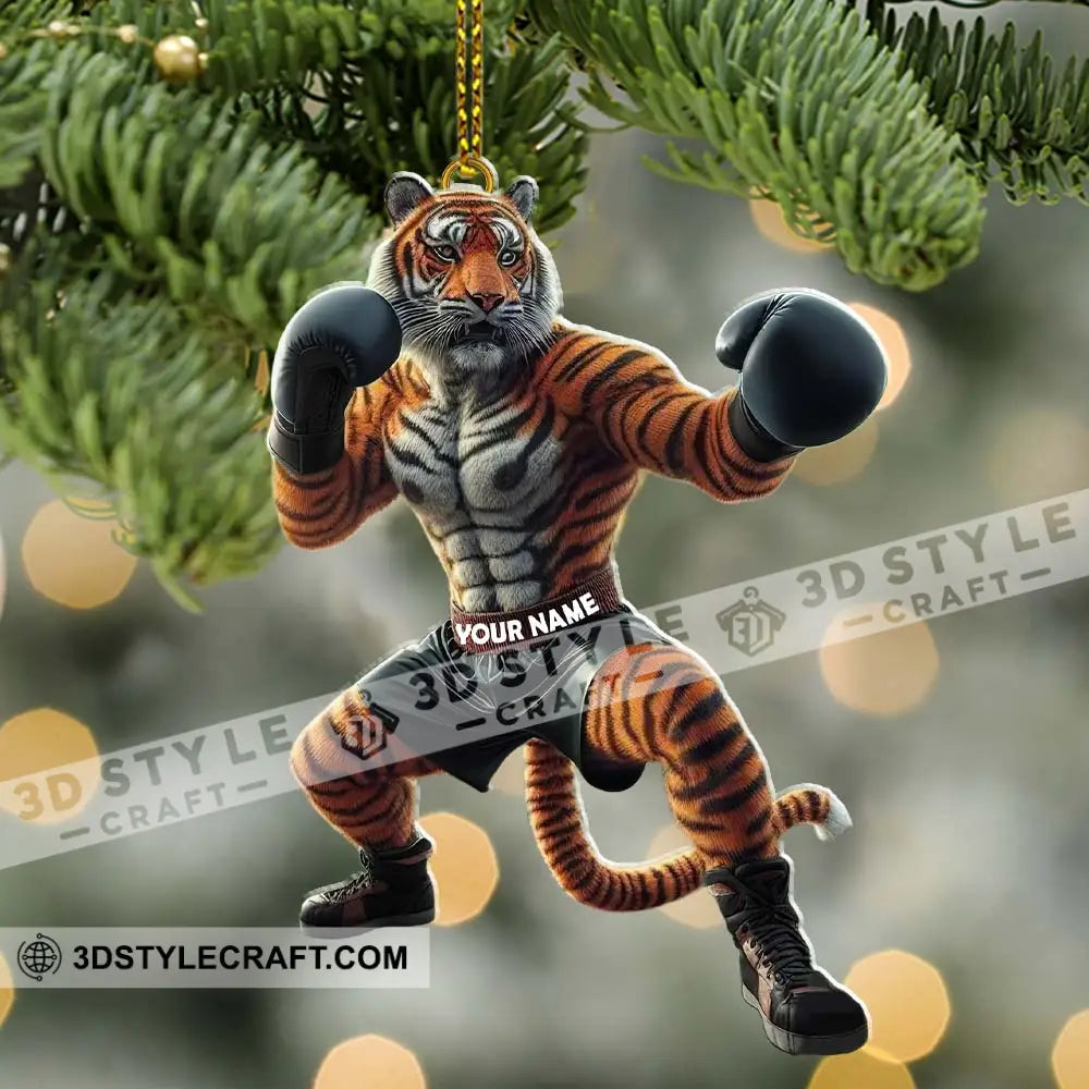 Custom Name Tiger Boxing Ornament Christmas Gift