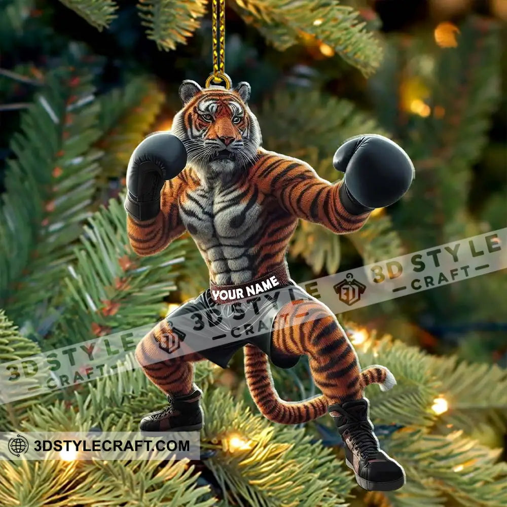 Custom Name Tiger Boxing Ornament Christmas Gift