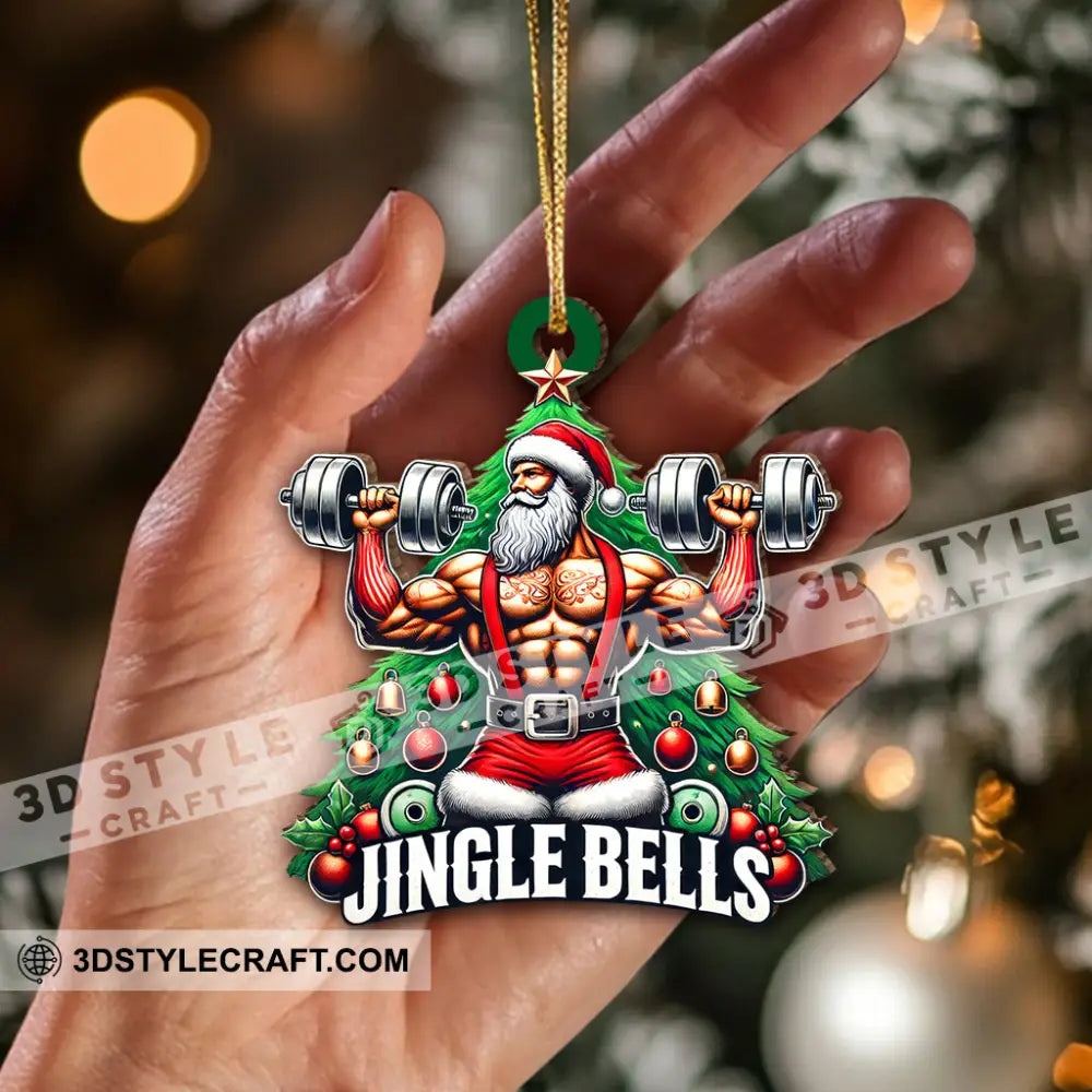 Custom Name Weightlifting Christmas Ornament Santa Gift