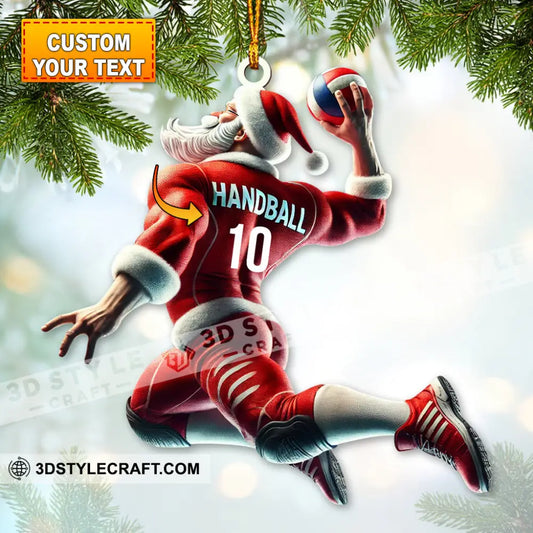 Custom Number Handball Santa Ornament Christmas Gift For Lover