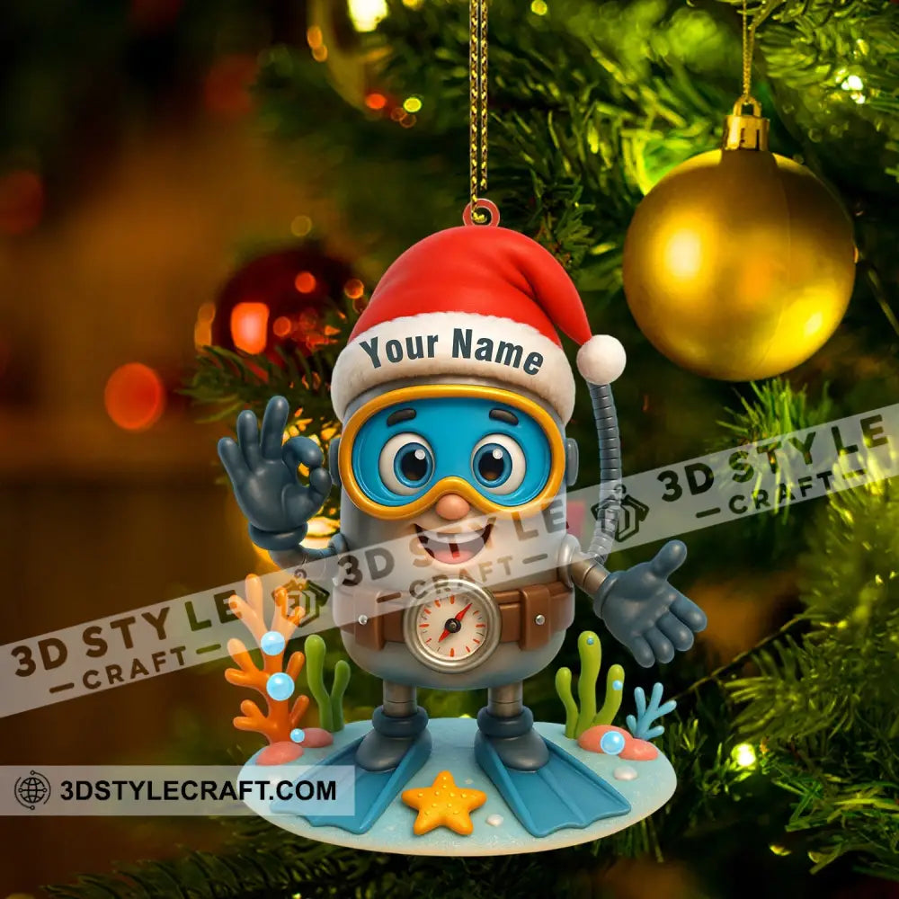 Diver Home Decor Christmas Ornament Personalized Ornament Ornament